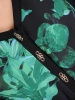 Elegancka sukienka rozkloszowana midi w kwiaty – kobiecy dekolt w serek z paskiem akcentującym talię 37277