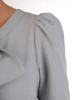 Popielata sukienka midi na wesele i święta prosta – wyszczuplające zaszewki i eleganckie wiązanie 24844