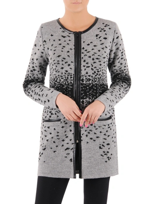 Elegancki sweter damski rozpinany na zamek – prosty krój tuszujący niedoskonałości sylwetki 38958