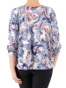 Stylowa bluzka plus size w granatowo-czerwone paisley – wysmuklający prosty fason na lato i jesień 39110