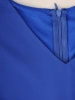 Elegancka sukienka trapezowa chabrowa – swobodny krój wizytowy z ozdobnymi mankietami 34187