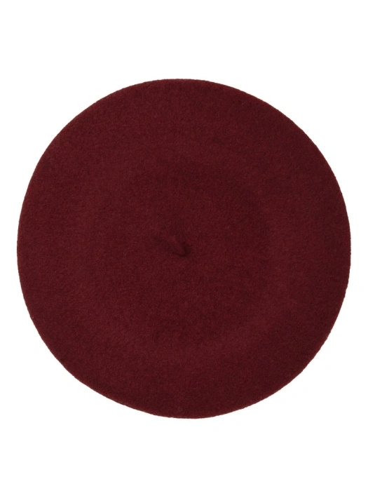 Elegancki beret damski wełniany bordowy – fason francuski z antenką, modne nakrycie głowy na zimę 40890