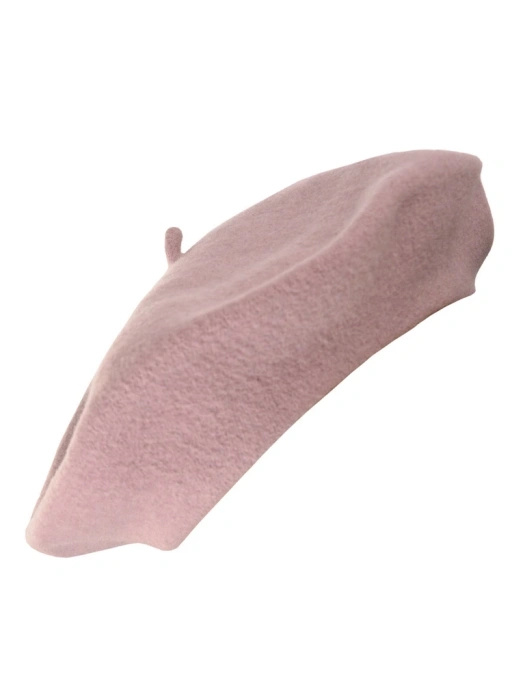 Elegancki beret damski z wełny w odcieniu wrzosowego beżu – klasyczny francuski fason na zimę 40898