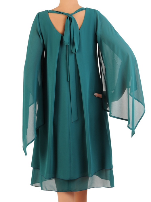 Luźna, szyfonowa sukienka z ozdobnie rozciętymi rękawami 30632