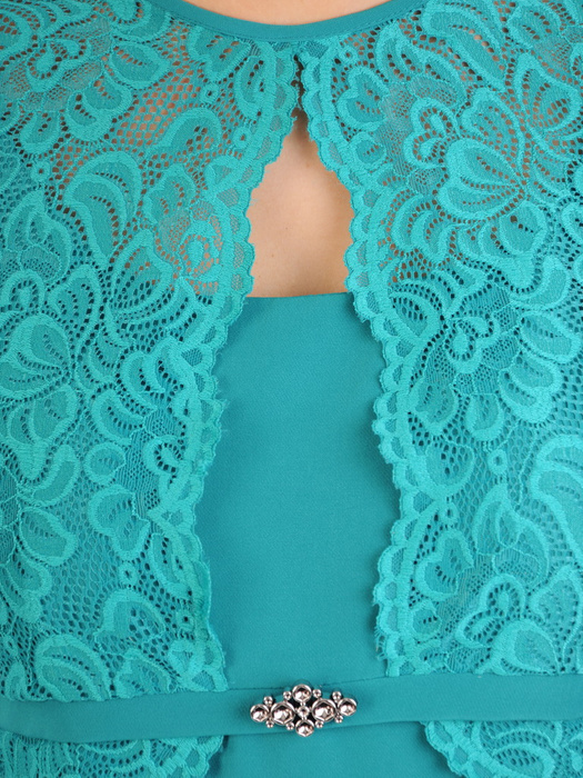 Elegancka sukienka damska z łączonych materiałów 32468