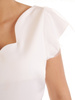 Biała sukienka damska z tiulowym dołem i rękawkami 34036