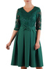 Zielona sukienka koktajlowa z modną kokardą 23128