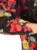 Wizytowa bluzka damska w kwiaty fason trapez – rękaw 3/4 i dekolt z ozdobnymi guzikami 34769