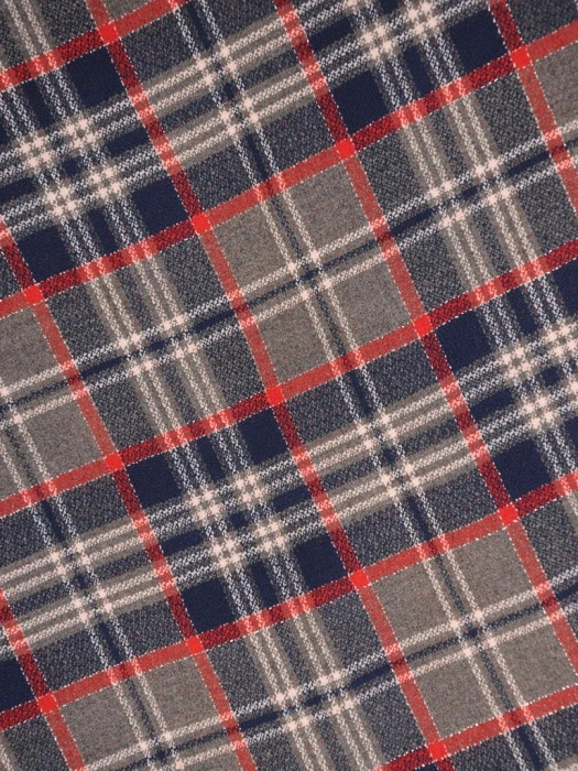 Elegancki żakiet damski do sukienki w kratę – prosty fason z ozdobną lamówką 31351
