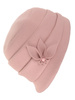 Różowy kapelusz damski cloche na jesień – elegancki model z ozdobną wstawką 42425