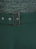 Elegancka sukienka rozkloszowana butelkowa zieleń – wysmuklające sylwetkę przeszycia ze srebrną nitką 27425