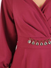 Asymetryczna sukienka z szyfonu z ozdobą w pasie 30906