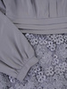 Elegancka sukienka z koronki i szyfonu 14919, kreacja z bufiastymi rękawami.