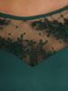 Trapezowa sukienka z koronkowym karczkiem i rękawami 24512