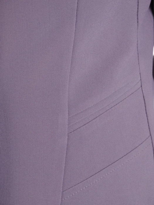 Elegancki komplet damski ze spodniami szary – prosty fason z wysmuklającymi zaszewkami 24859