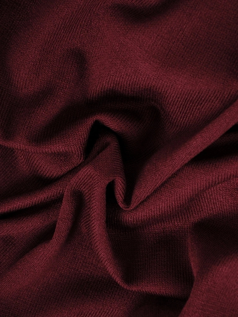 Bordowy sweter damski rozpinany o prostym kroju – elegancki model z kieszeniami i dekoltem w serek 38970