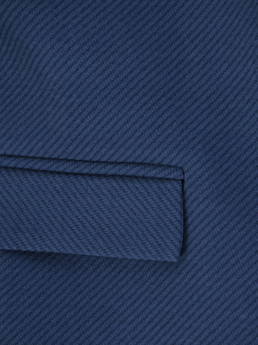 Klasyczny, flauszowy płaszcz damski w kolorze niebieskim 26905