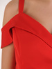 Wieczorowa suknia na cienkich ramiączkach, długa czerwona kreacja 25215