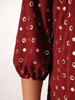 Trapezowa sukienka z falbanami, kreacja z gumkami na rękawach 23668
