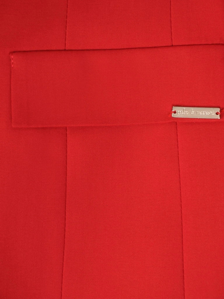 Elegancki garnitur damski, żakiet ze spodniami w czerwonym kolorze 31608