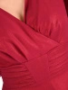 Czerwona sukienka rozkloszowana z brokatem na bal i sylwestra – kobiecy dekolt pięknie modelujący biust 41925