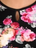 Elegancka bluzka wizytowa w kwiaty o prostym kroju – kobiecy fason z efektownym wiązaniem 28848