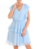 Luźna sukienka z modnymi falbankami, kreacja z szyfonu bubble 30243