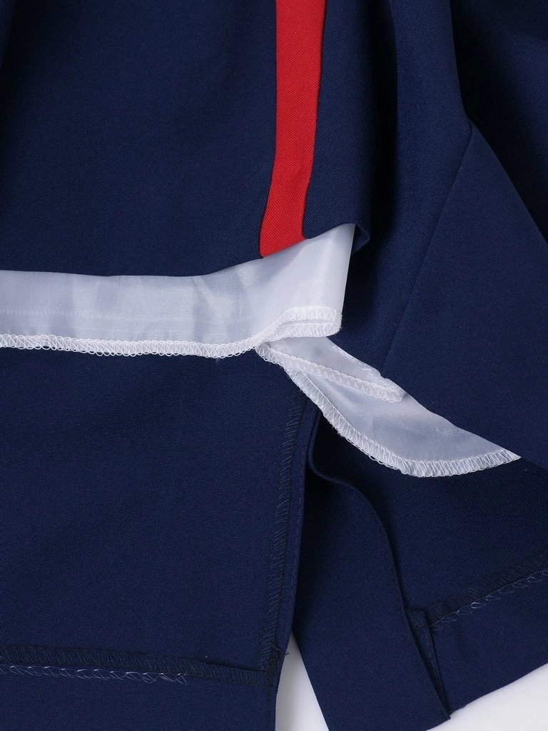 Elegancka granatowa sukienka do pracy z dekoltem w serek – prosty krój wysmuklający sylwetkę 6053