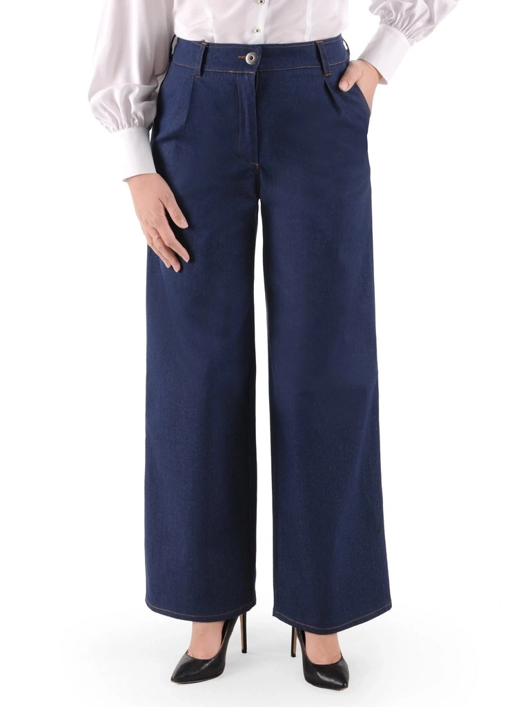 Eleganckie jeansy damskie wide leg z wysokim stanem – perfekcyjnie modelujące figurę 38754