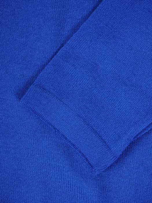 Elegancki sweter damski rozpinany chabrowy – miękka dzianina o prostym kroju na jesień 38678