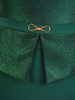 Elegancka, zielona sukienka z połyskującą górą 33999