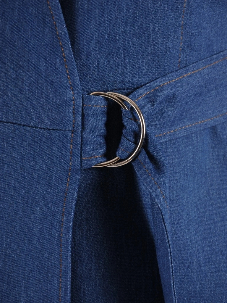 Jeansowa kamizelka damska plus size z ozdobnym zapięciem 38757