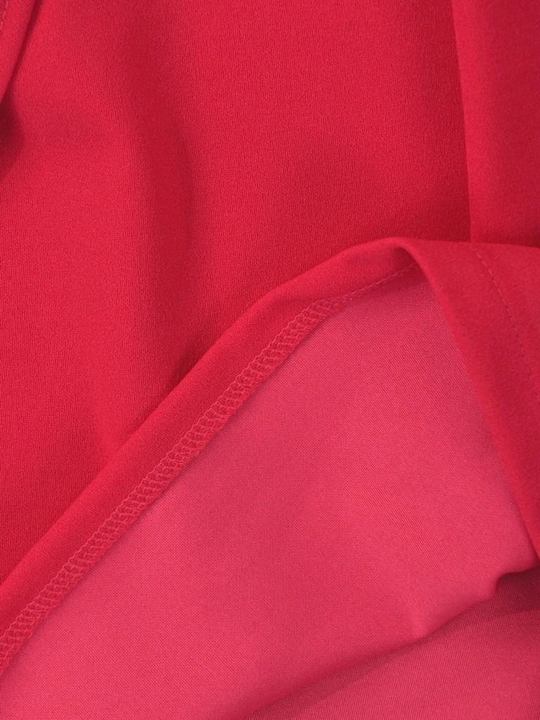 Elegancka amarantowa sukienka kopertowa midi – wysmuklający fason z rękawem 3/4 24851