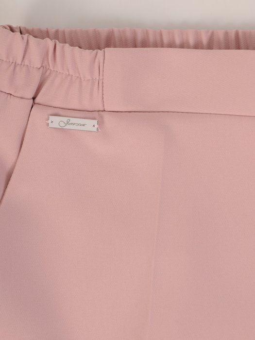 Wygodne spodnie z gumką w kolorze brudnego różu 28423