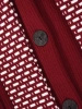 Elegancki sweter damski w odcieniu bordo – luźny, swobodny krój z dekoracyjnym wiązaniem 42164