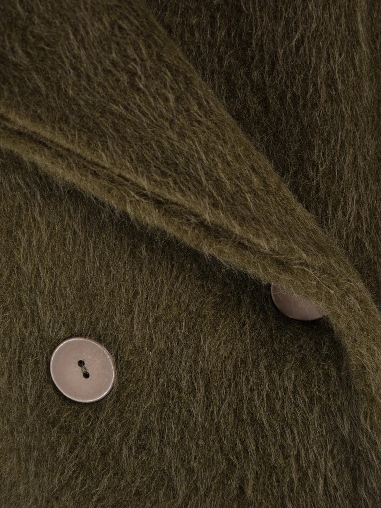 Elegancki płaszcz damski na jesień i zimę khaki – klasyczny krój modelujący sylwetkę 42705