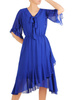 Sukienka z szyfonu, modna kreacja z wiązaniem na dekolcie 29165