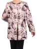 Stylowa bluzka plus size beżowo-kremowa w abstrakcyjny wzór – swobodny krój optycznie wysmuklający 41075