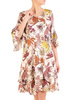 Sukienka z modnymi falbanami, zwiewna kreacja w kwiaty 29529