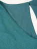 Szmaragdowy kombinezon wieczorowy z połyskiem – fason z szerokimi nogawkami i dekoltem w serek wysmukla sylwetkę 42078