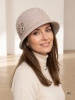Elegancki kapelusz damski zimowy cloche – ocieplany model z ozdobną wstawką 42452