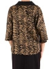 Elegancka bluzka koszulowa damska ciemnobeżowa – luźny fason z rękawem kimono 42322