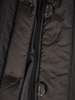 Czarny płaszcz damski z szerokim kołnierzem i odpinanym kapturem 30649