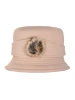 Elegancki kapelusz damski zimowy cloche – ciepły model w jasnym beżu z regulacją obwodu 42363