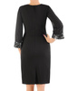 Czarna sukienka z ozdobnymi wstawkami z cekinów 35030