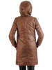 Długa brązowa kurtka zimowa z ozdobnym pikowaniem 34820