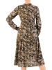 Elegancka sukienka z tkaniny, kreacja z ozdobną klamrą 34453