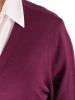Elegancki sweter damski rozpinany w kolorze fuksji – prosty krój z kieszeniami i dekoltem w serek 40503