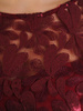 Długa sukienka z aksamitu, bordowa kreacja z koronkowym gorsetem 24387