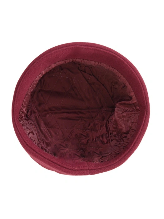 Elegancki kapelusz damski cloche w odcieniu bordo – fason z wywiniętym rondem i regulacją obwodu 42728